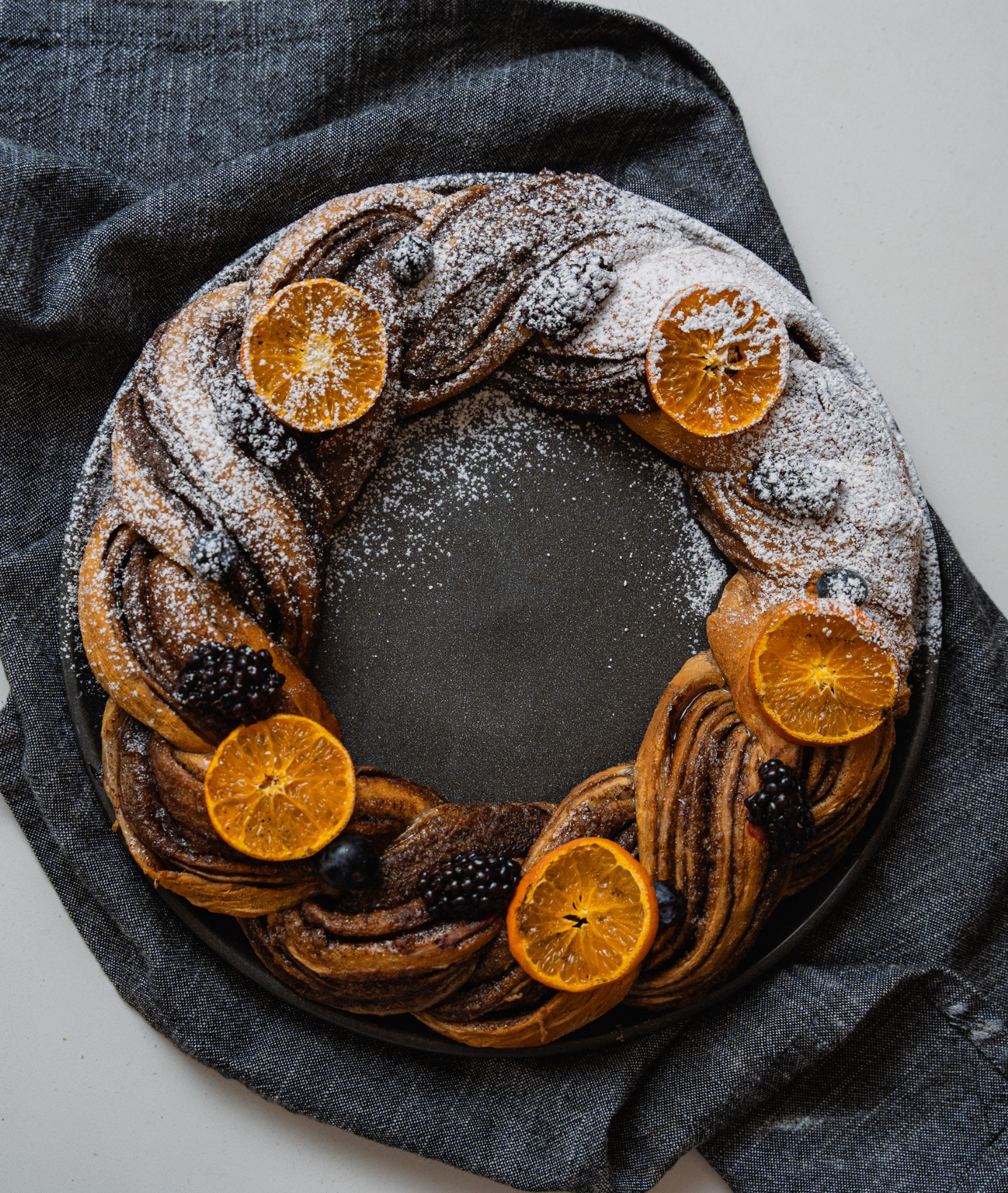 Postre Navideño Corona de Canela